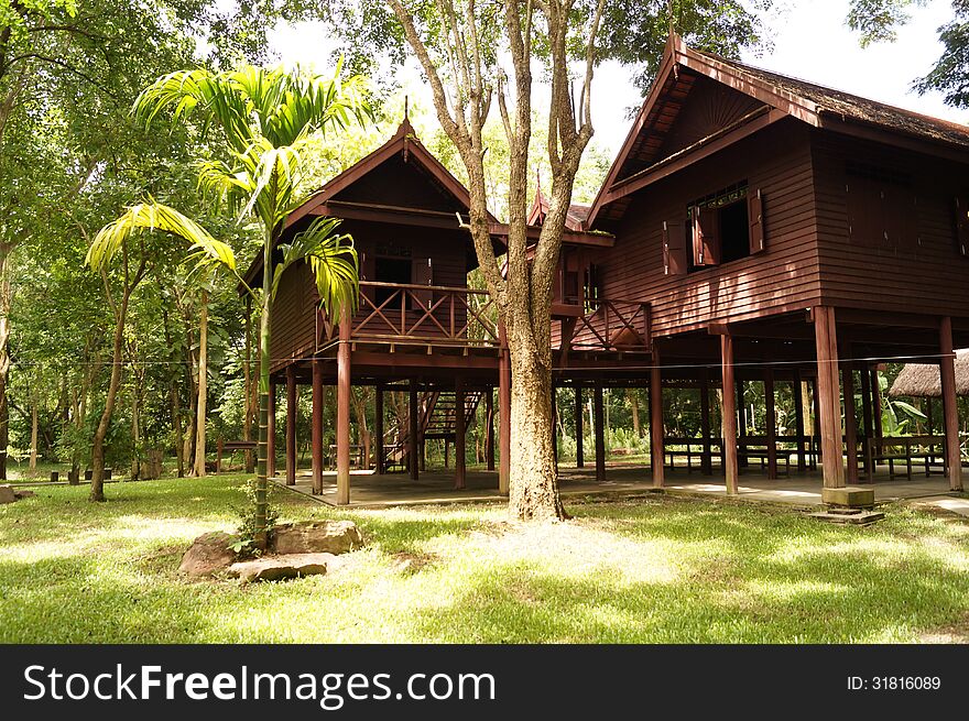 Old Thai house in the forest