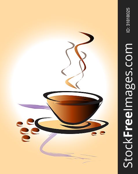 Create a graphic image. Coffee cup filled with the fragrance. Represents the drink to taste Heat causes the conversion brush decorative brown tones of coffee. Create a graphic image. Coffee cup filled with the fragrance. Represents the drink to taste Heat causes the conversion brush decorative brown tones of coffee.