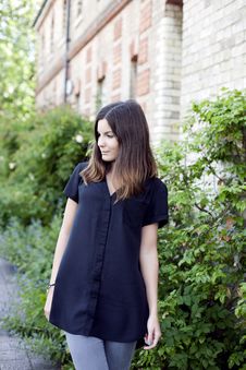 Pretty Girl In Black Shirt Royalty Free Stock Photography