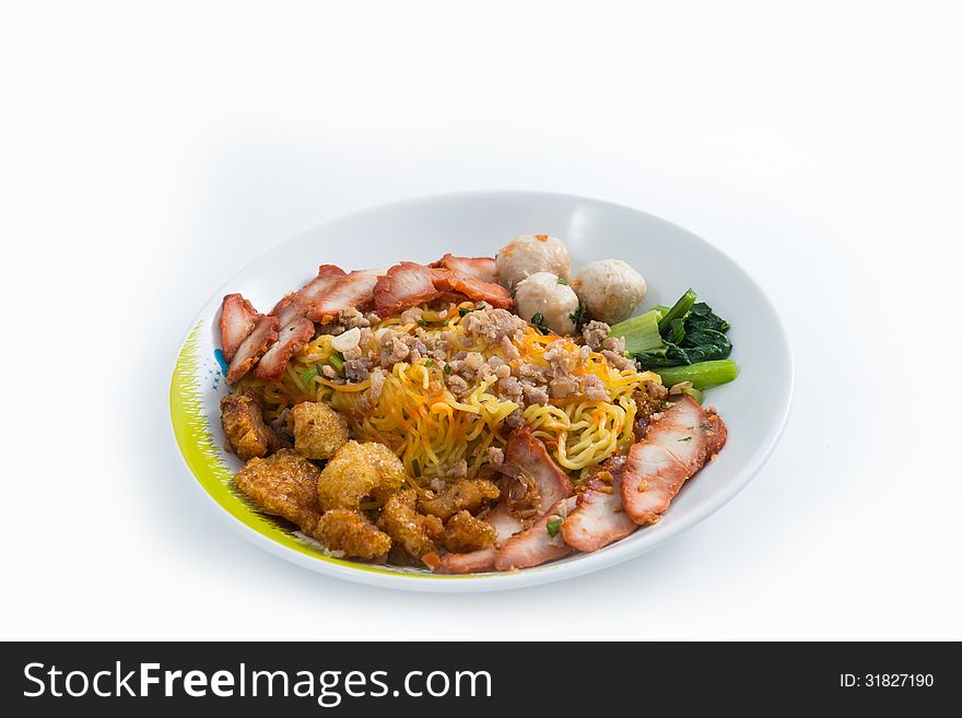 Asian Noodle on white background