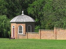 Gazebo And Brick Wall Royalty Free Stock Photos Gazebo And Brick Wall Royalty Free Stock Photos