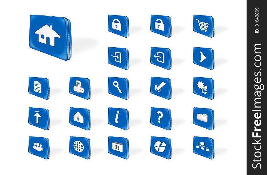 Blue web icons