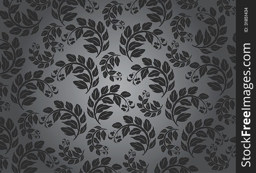Beautiful nature leaf pattern on a gray background