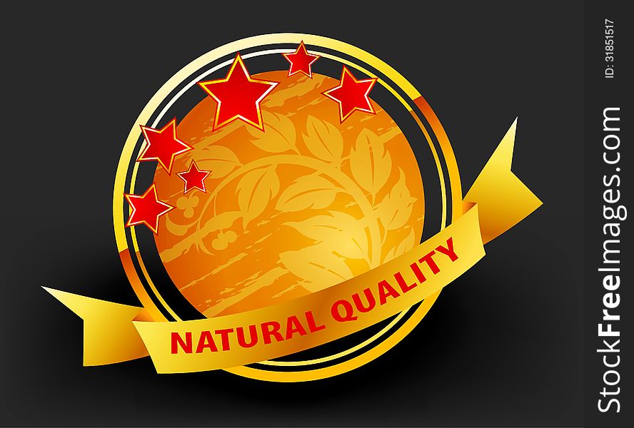 Natural label with banner background