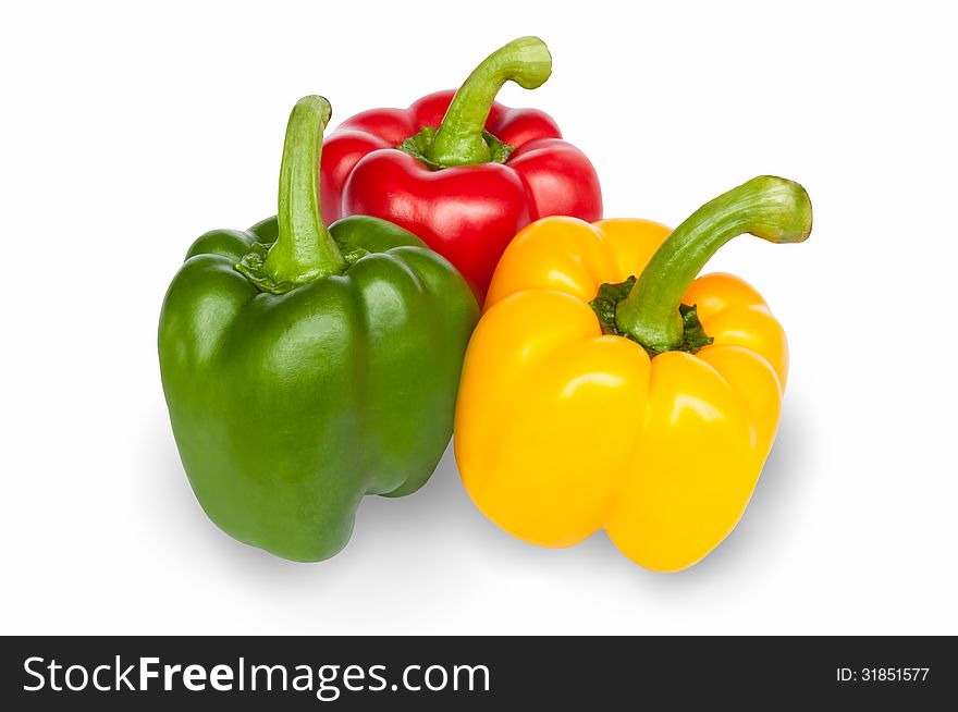 Colourful Of Sweet Pepper On White Background