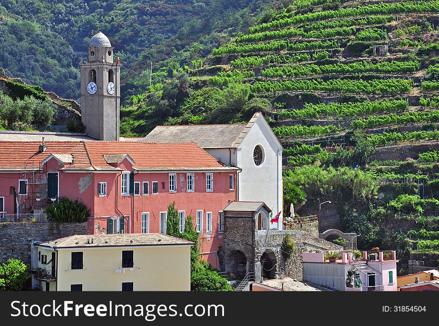 Italian landscape in Mediterranean village