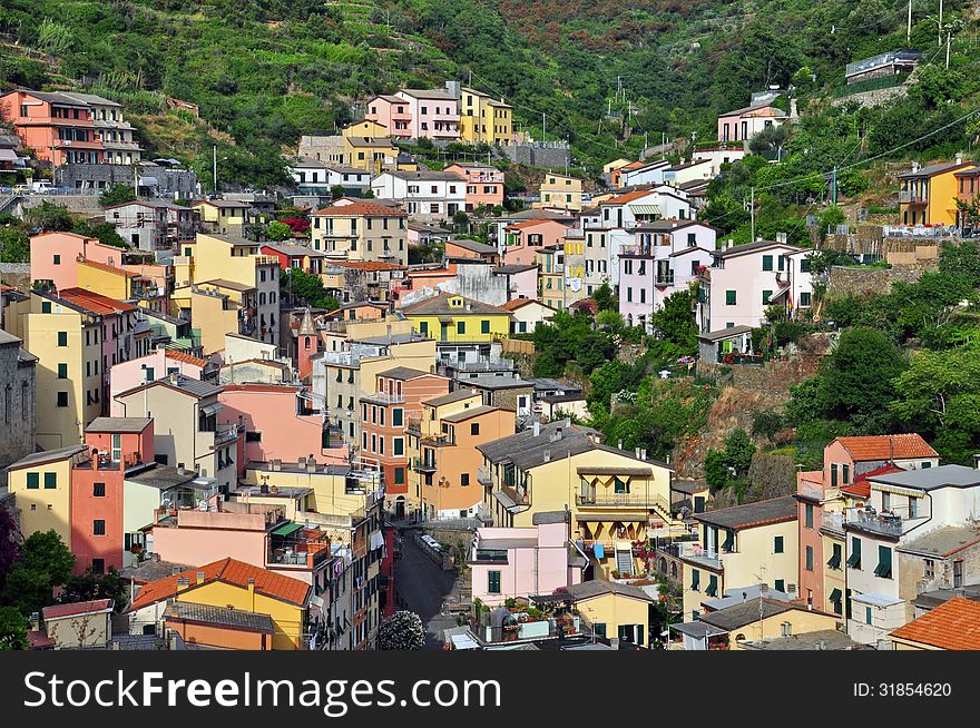 Italian village Manarola in Liguria