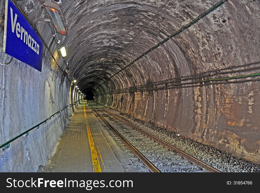 Railway tunnel in Liguria, Italy