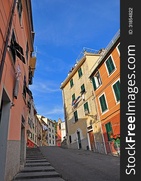 Italian village street, Cinque Terre, Liguria