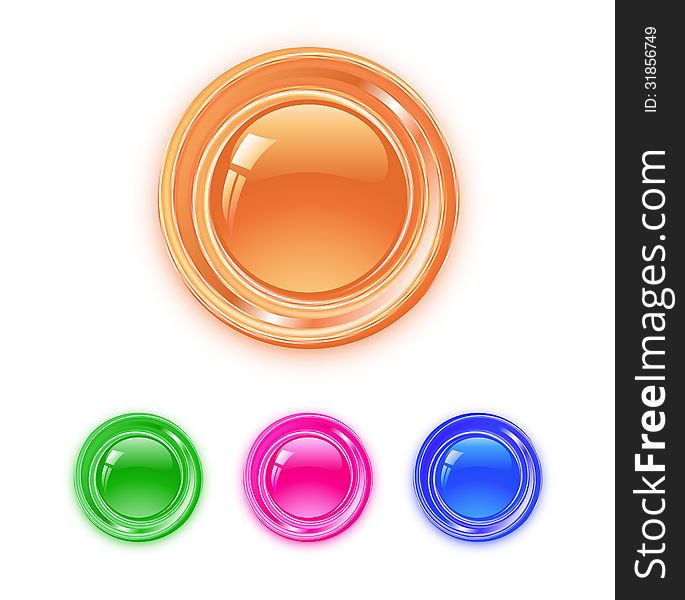 Shiny round buttons of different colors. EPS8. Shiny round buttons of different colors. EPS8.