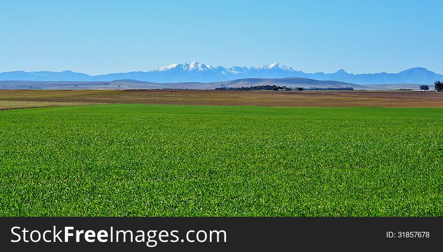 Landscape with snow on ceres mountains. Landscape with snow on ceres mountains