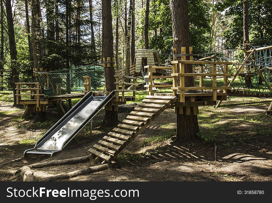 Children playground in a park. Children playground in a park.