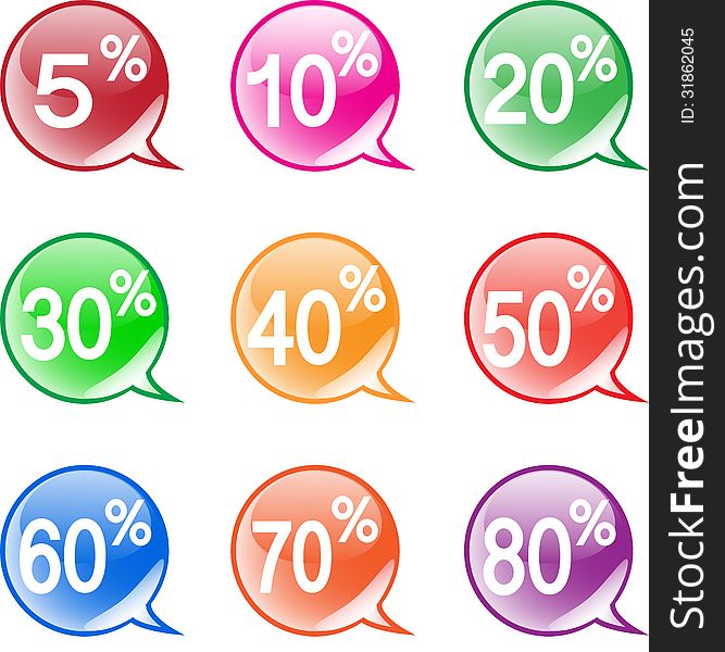 Stock image - a set of icons with discounts. Stock image - a set of icons with discounts