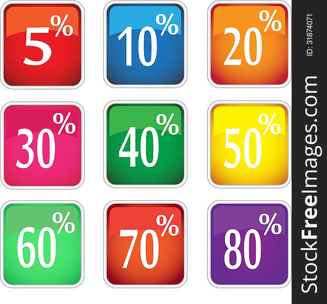 Stock image - a set of icons discounts.