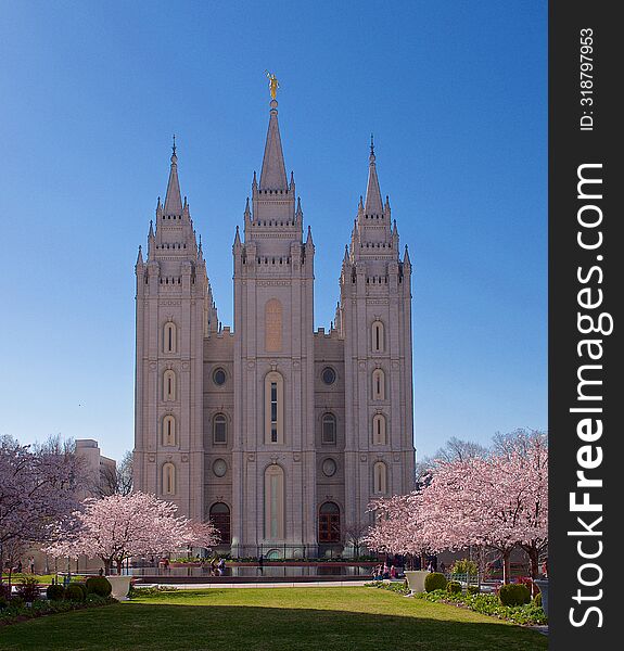 The Salt Lake City Temple - The Church of Jesus Christ of Latter Day Saints- Springtime