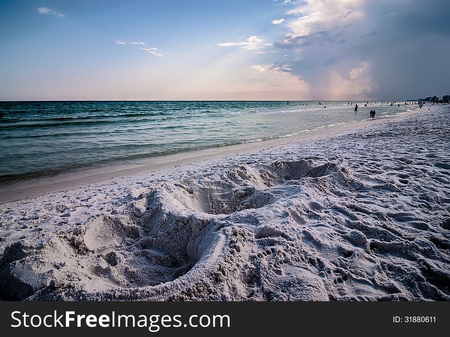 Sand Structures On Beach