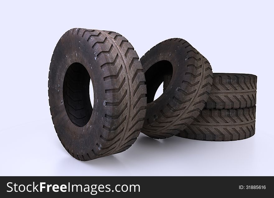 Illustration and rendering Earth Mover Tire Molds