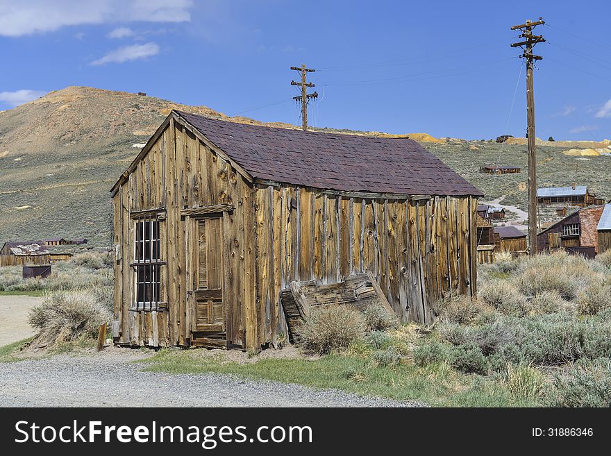 Old shed at Bodie gosth town National Park, California.