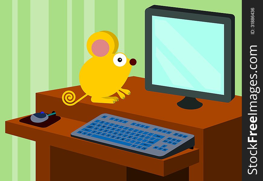 A confused mouse who doesn’t know how to operate a computer. A confused mouse who doesn’t know how to operate a computer