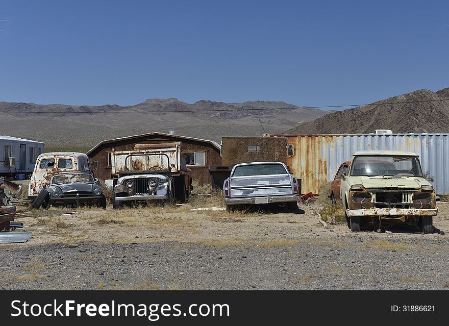 Abandoned Car in Mojave Desert. Abandoned Car in Mojave Desert.