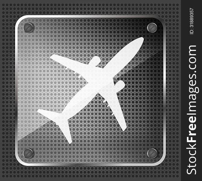 Glass airplane icon