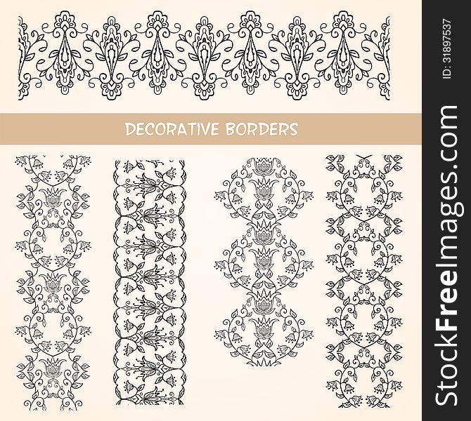 Decorative Lace Floral Borders.