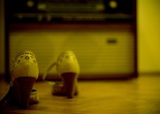 Shoes And An Old Radio Stock Photography Shoes And An Old Radio Stock Photography