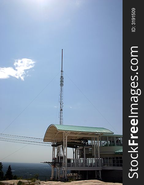 Tram cable car house at the top of a mountain. Tram cable car house at the top of a mountain