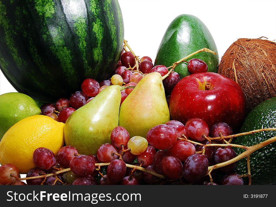 Juicy fruits isolated on white background. Juicy fruits isolated on white background