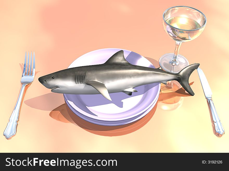 Shark On Plate