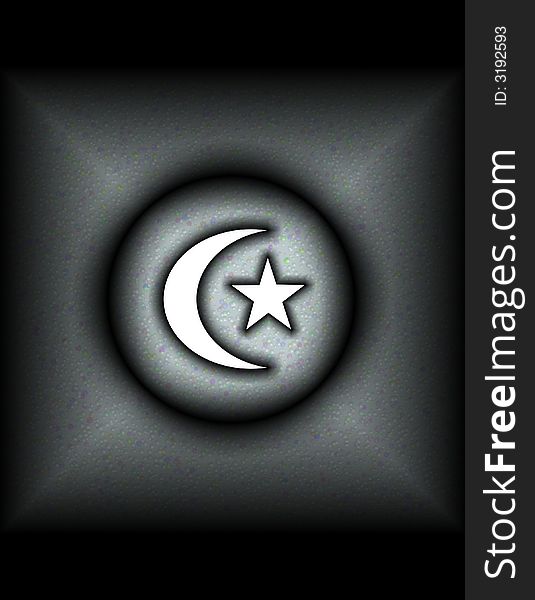 The white muslim symbol of world religion. The white muslim symbol of world religion