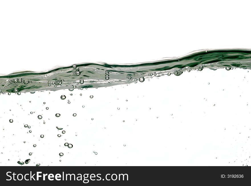 Close-up of water isolated on white background. Close-up of water isolated on white background