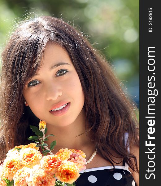 Close-up portrait of a happy asian teenage girl. Close-up portrait of a happy asian teenage girl