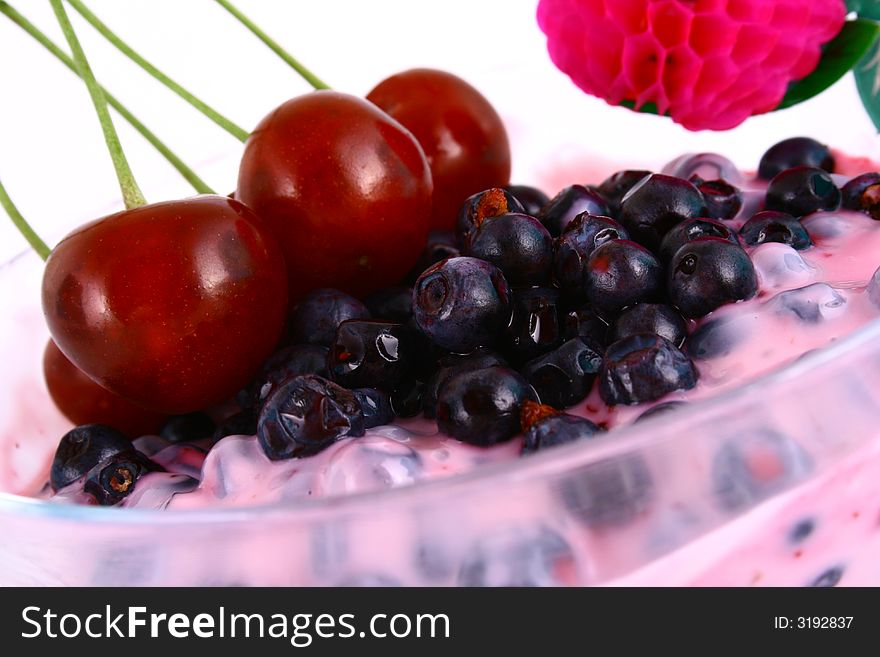 Healthy breakfast of yogurt and berries. Healthy breakfast of yogurt and berries