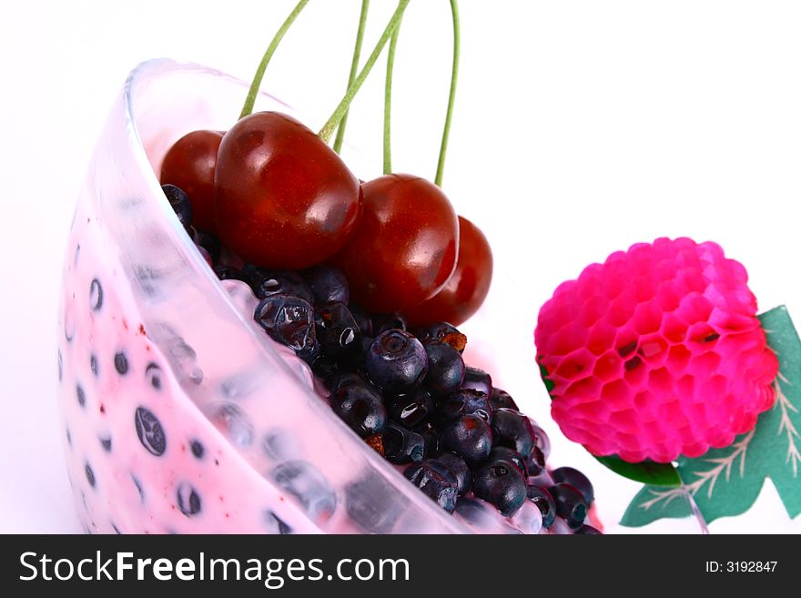 Healthy breakfast of yogurt and berries. Healthy breakfast of yogurt and berries