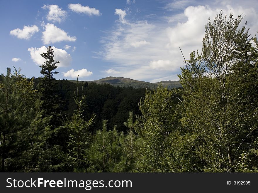 Scenery of Nature with mountains and stream