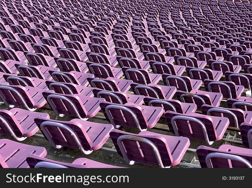 A field of empty stadium seats