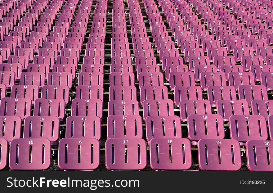 A field of empty stadium seats