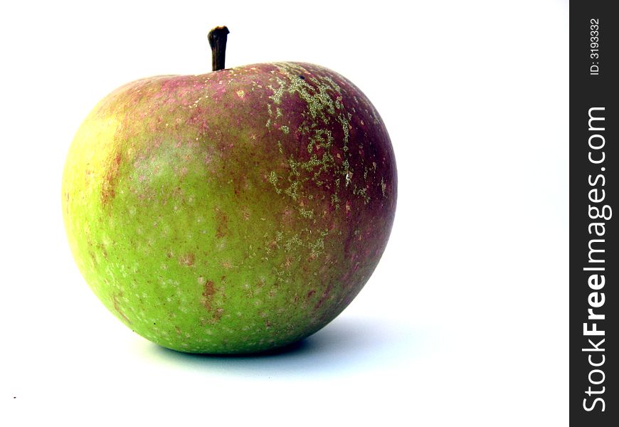 A red and green apple close up