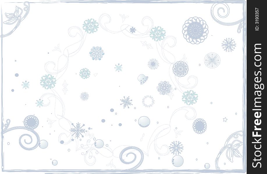 Decorative abstract vector floral grunge winter. Decorative abstract vector floral grunge winter