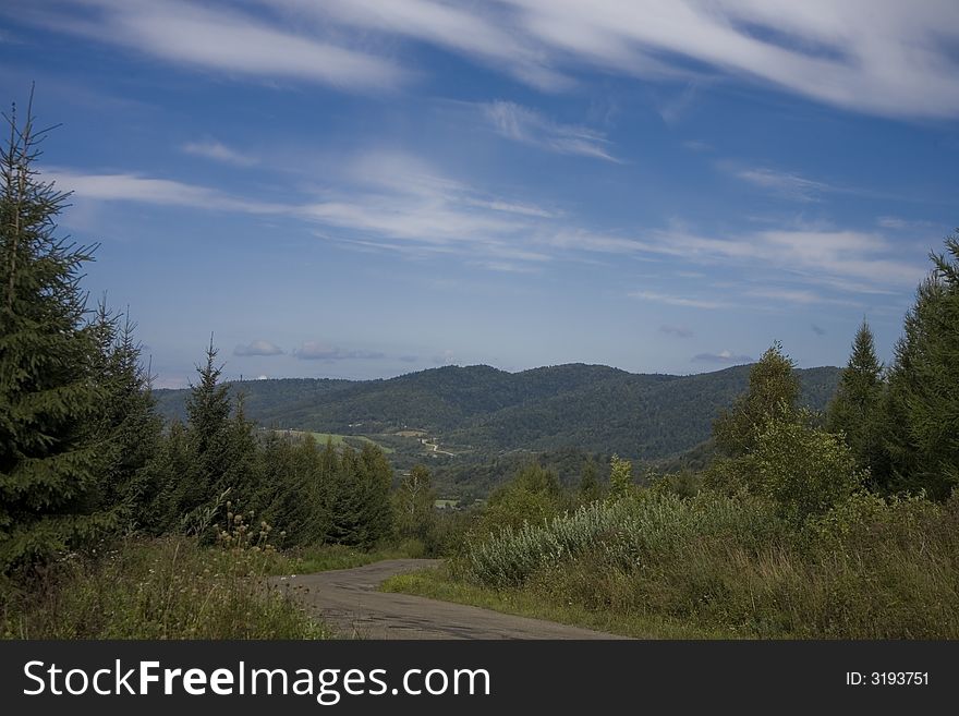 Scenery of Nature with mountains and stream