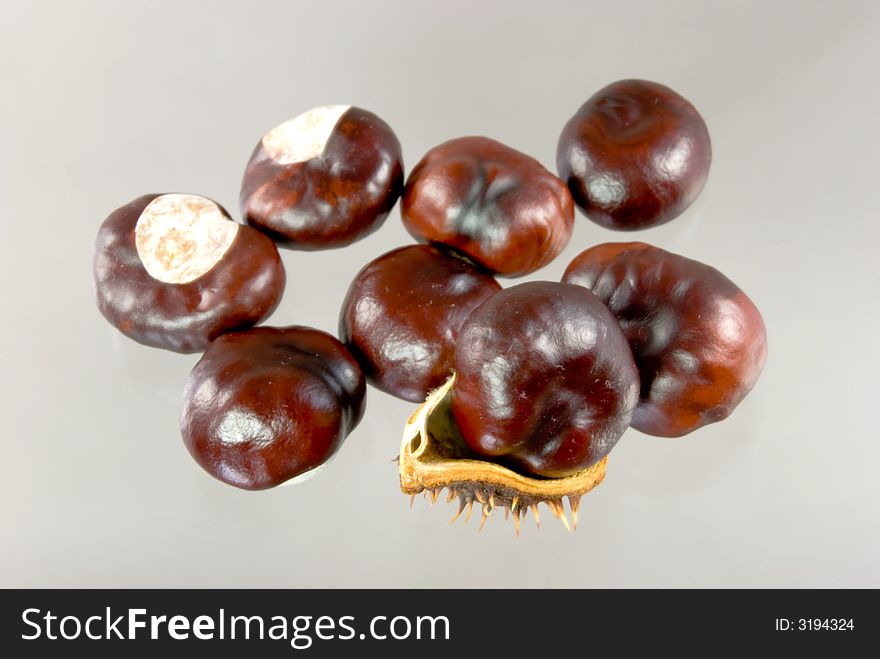 Chestnuts. a  close up shot,isolated.