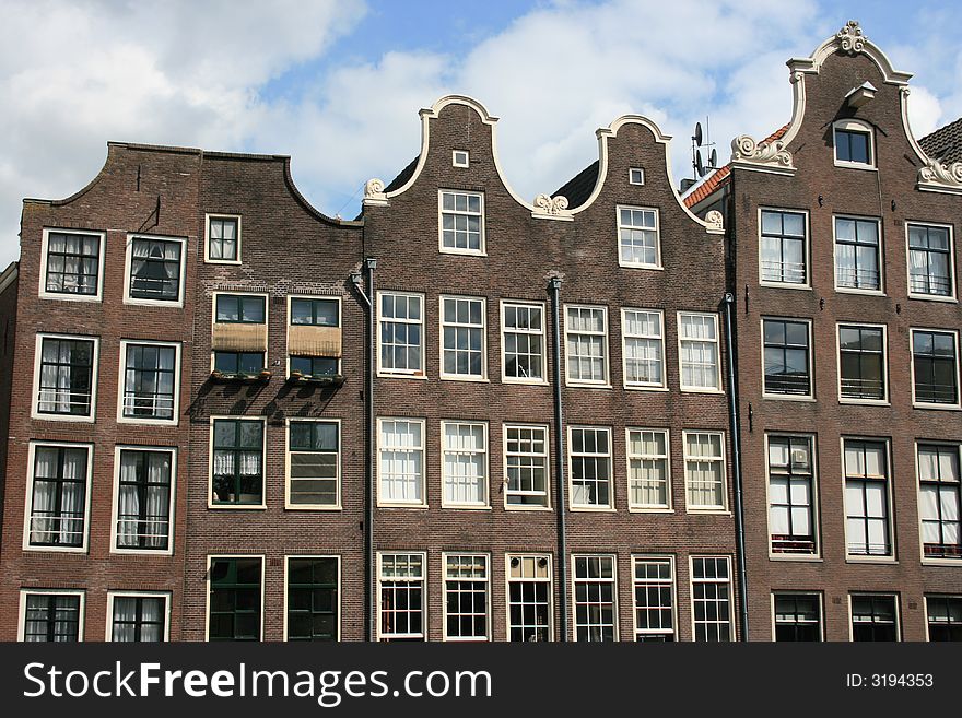A view of random buildings in downtown Amsterdam.