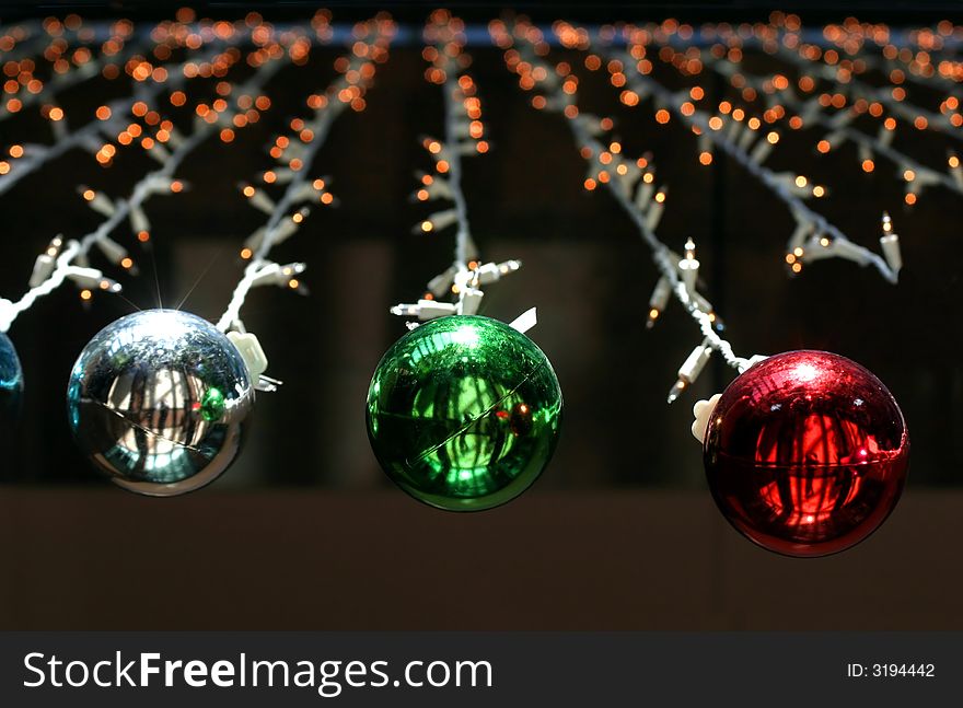 Christmas ornaments on black background. Christmas ornaments on black background