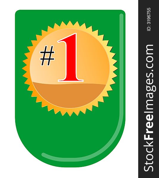 Vector art of a seal with Number one