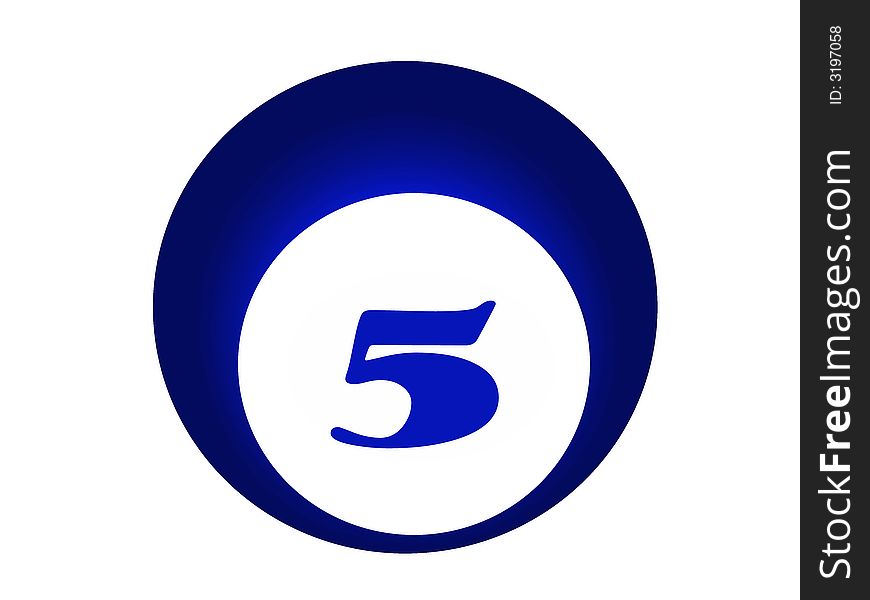 An alternative billiard ball number 5 in blue color.