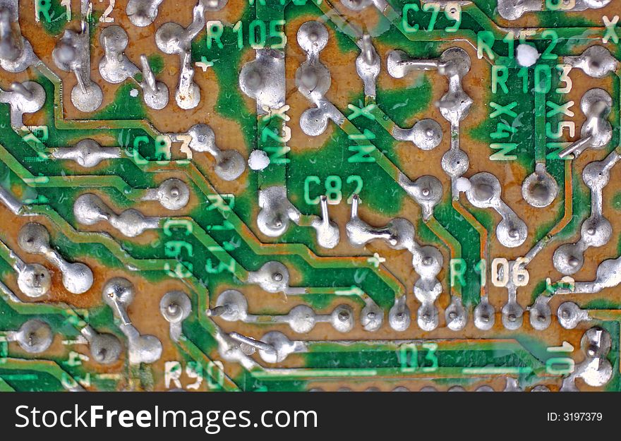 Circuit board close-up, electronics industry background. Circuit board close-up, electronics industry background