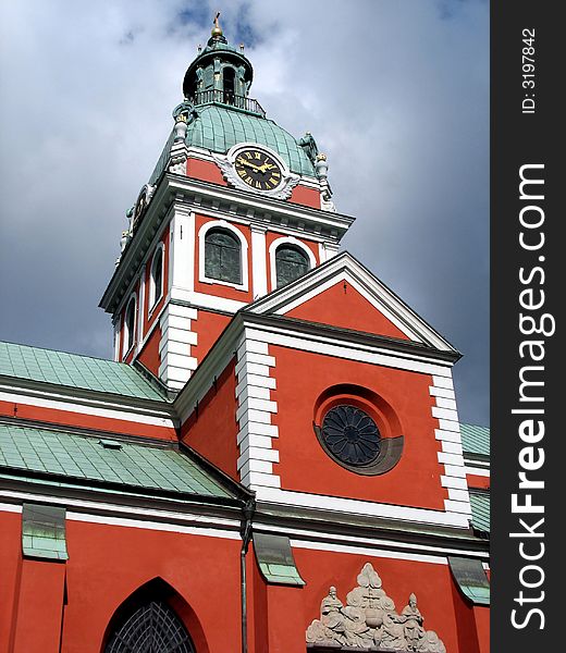 Beautiful red church where people can find peace.