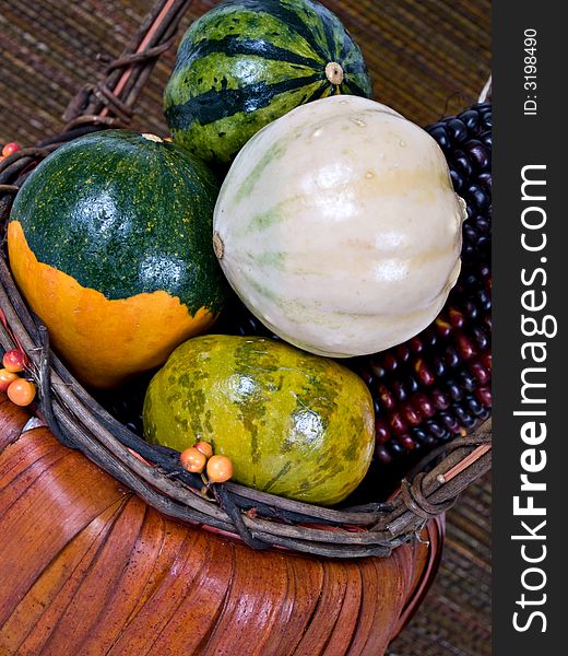 Halloween Decorations in a small basket