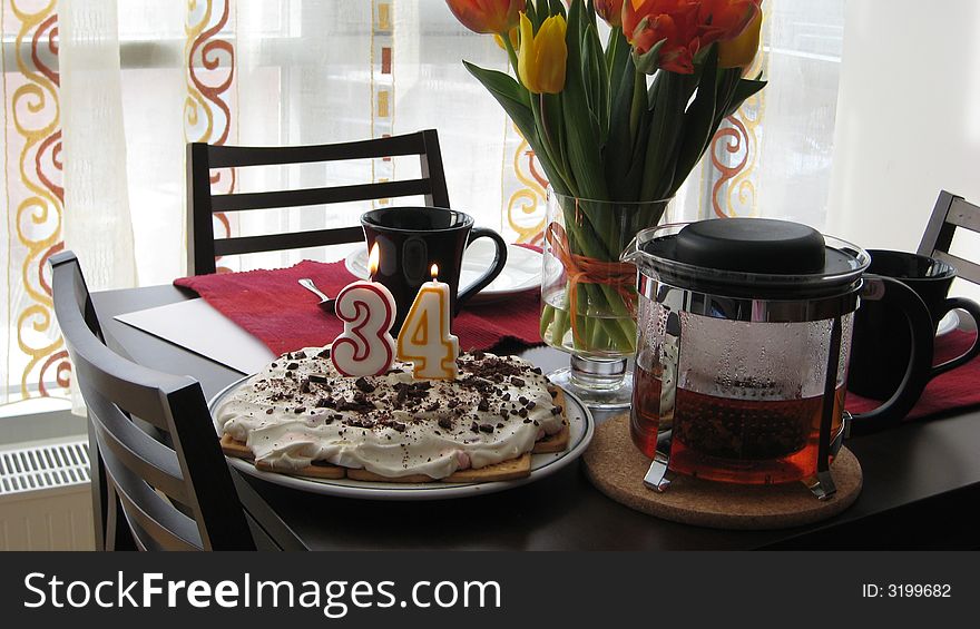 THis was the breakfast table prepared by my girlfriedn Merlin for my 34th birthday. THis was the breakfast table prepared by my girlfriedn Merlin for my 34th birthday